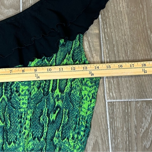 Angelique by Burbu Green & Black Snake Print One-Shoulder Dress - Petite Size - Picture 2 of 4